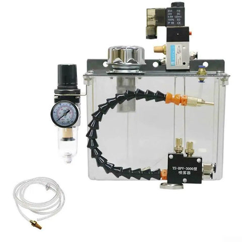 3L CNC Lubrication Spray For Metalworking Machines Oil Mist Sprayer with PVC and metal tank, hose, and pressure gauge for cooling tools