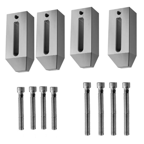 Aluminum Clamp Set Of Four For Fixtures And Hold Downs, CNC Machined 6061 Aluminum, Three Inch Long Clamps, with bolts