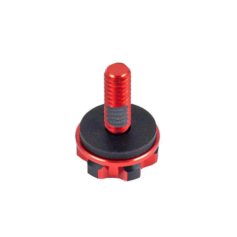 CNC Machined Knurled Harley Seat Bolt Kit with a hard anodized finish and one quarter inch threads, single bolt view