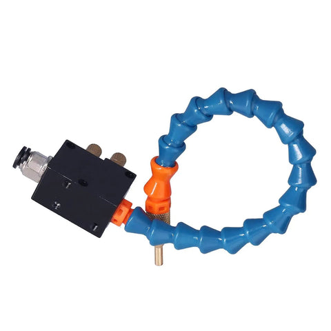 Mist Coolant Lubrication System for CNC Lathe Milling and Drilling Tools, beefy aluminum body with air pipe and precise copper filter