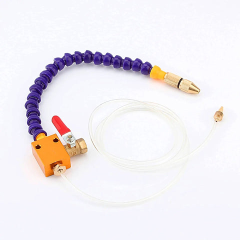 Efficient Mist Coolant Lubrication Spray System for CNC Machines with 36cm hose, brass nozzle, and adjustable valve