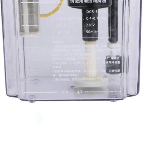 Close-up of Dual Digital Display Automatic Oil Lubrication Pump for CNC Engraving Router Machines, 110V 2L Oiler Gauge View
