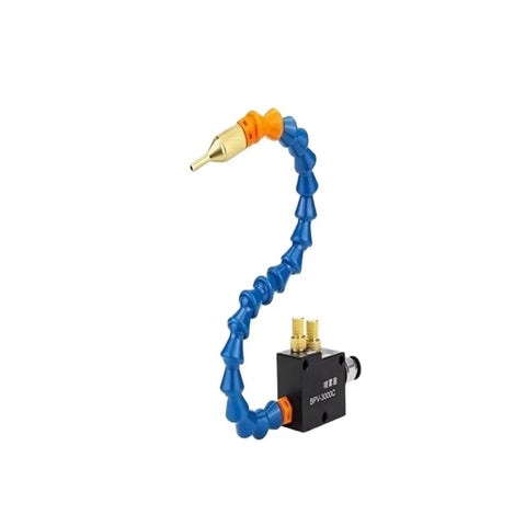 Cooling Oil Mist Coolant System For CNC Machines, Automatic Lubrication Spray Device with blue flexible hose and brass fittings