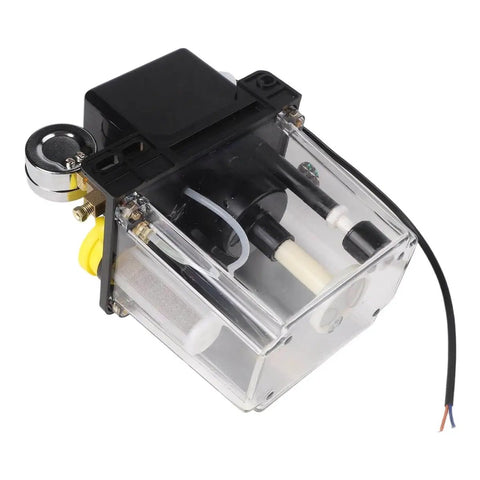 Automatic Lubricating Oil Pump For CNC Machinery With Electronic Display And 110V Alloy Gear Oiler, clear housing, high pressure gauge