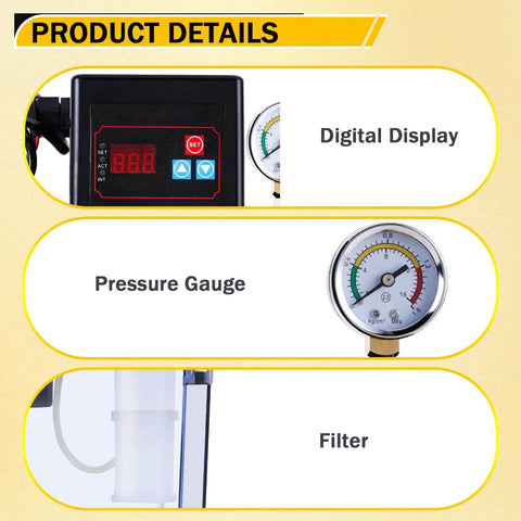 Automatic CNC Lubrication Oil Pump With Digital Display And Pressure Gauge, 110V 2L Electromagnetic Lubrication Pump details