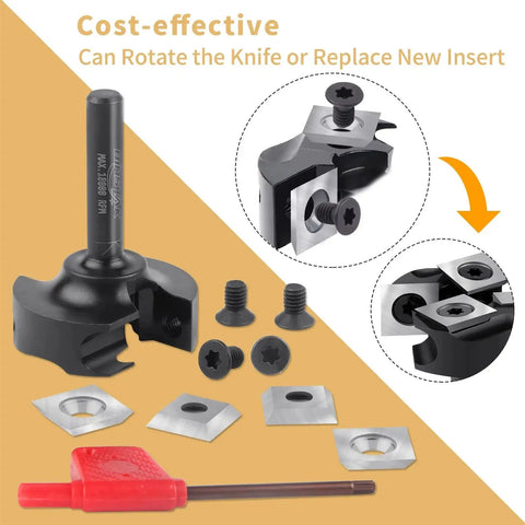 CNC Spoilboard Surfacing Router Bit With 1/4 Inch Shank And 1-3/8 Inch Cutting Diameter 2 Plus 2 Insert Carbide Wood Planer Bit parts