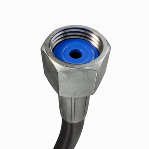 Self Forming Nylon CO2 Regulator Washers For CGA-320 Fittings, 15 Pack, Delivers A Leak Free Seal For Kegerators, shown installed in fitting