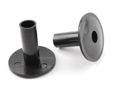CablesOnline CM-301K-10 coaxial cable feed-through wall protector bushings, 10-pack, black plastic