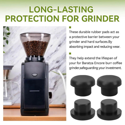 Coffee Grinder Rubber Feet Bumpers Replacement Four Pack For Encore Coffee Grinders Anti Slip Shock Absorption Pads For Stable Grinding Noise Reduction And Machine Protection.