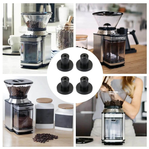 Anti Slip Rubber Feet Bumper Set For Coffee Grinders Replacement Push In Base Bumpers For Stable Operation Wobble Reduction Scratch Protection Easy Snap In Fit Durable 4 Pack For Home Barista Use