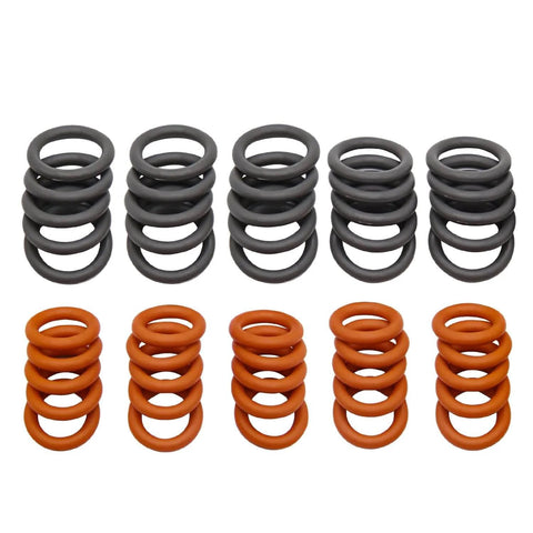 Color Coded Quick Disconnect O Rings Kit For Pressure Washers One Quarter And Three Eighth Inch Pro Grade Fifty Pack With Twenty Five Orange And Twenty Five Grey O Rings M22 Quick Connect Couplers High Temp Up To 212F Includes Durable Storage Box.
