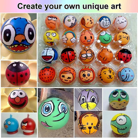 28 Pcs Colored Ping Pong Balls, 40mm Table Tennis Balls, hand-painted designs for games, arts, crafts, and kids' activities