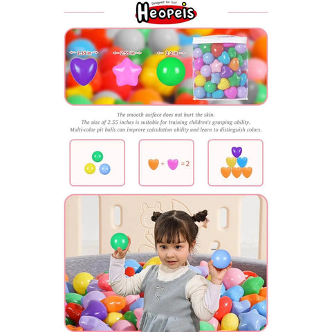 Ball Pit Balls Pack of 100 - Phthalate Free BPA Free Crush Proof Plastic Ball, play balls with child in playpen