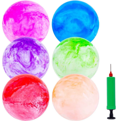 Colorful set of 3 otters 6PCS Playground Balls, 8.5 Inches Beach Ball for Kids Inflatable Bouncy Balls with Air Pump included