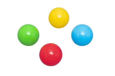 Play Balls 100ct | for Indoor Play, Ball Pit, Bouncers in assorted colors including red, green, yellow, and blue