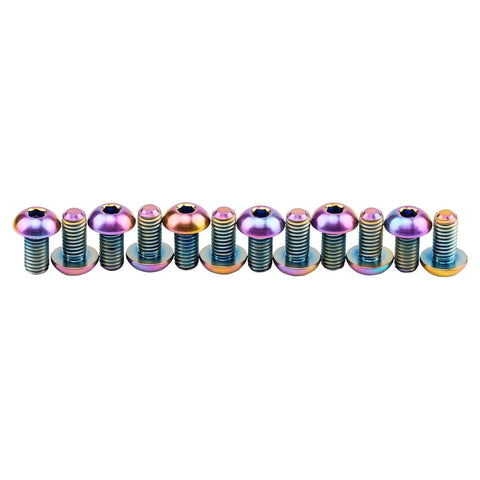Colorful TGCWENG 12PCS GR5 Titanium Ti Allen Hex M5x10 Cup Head Bolt Screw for Bicycle Bike Water Bottle Cage and Disc Brake Cycle Rotor Screws