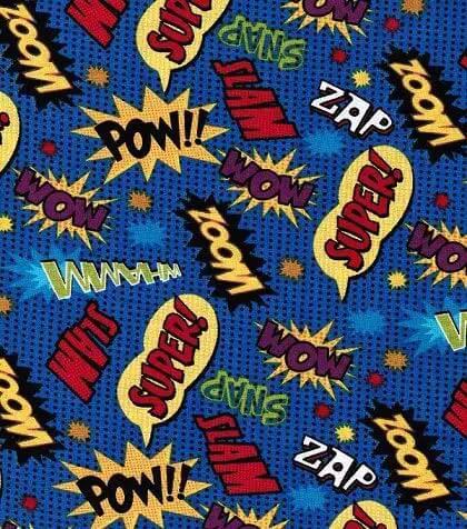 Comic Words Safety Fence Collar For Dogs, 100 Percent Cotton Stuffed Bumper, Made In USA, Neck Size 10 To 13 Inches, Machine Washable