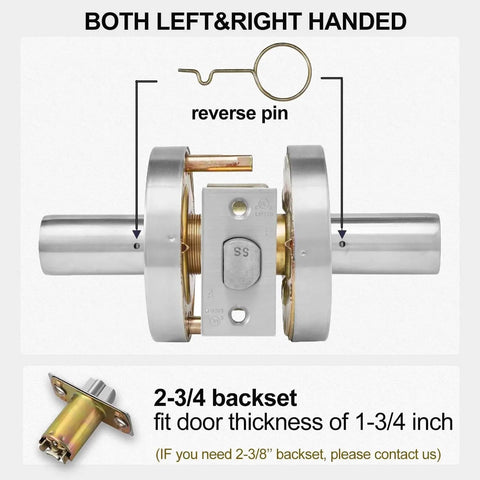 Keyed Entry Grade 2 Commercial Door Lever Lock Non-Handed Satin Chrome 26D Backset 2 3 Quarter Inch UL Fire Rated components