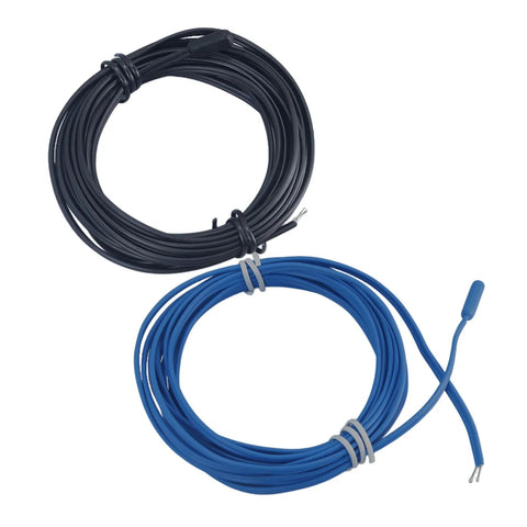 2-pack freezer temperature sensor cables, black and blue, 119-inch length
