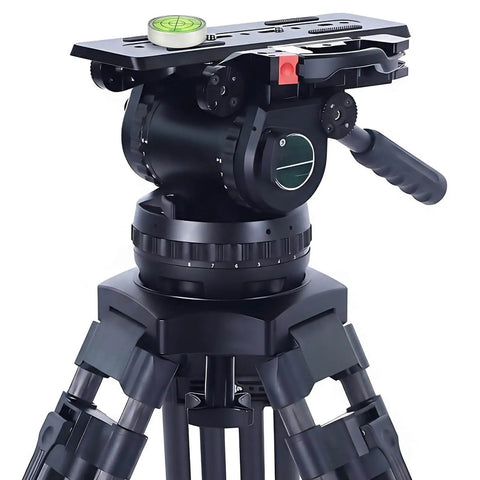 Compact 1.2 inch bullseye bubble level with aluminum alloy housing on tripod head, ideal for outdoor photography and RV leveling.