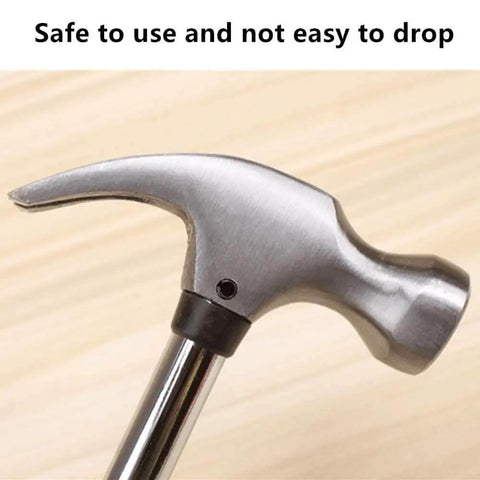 Close-up of a Compact Mini Claw Hammer with Rubber Handle Handy Lightweight Hand Tool for Home Repairs Carpet and Wall Nail Remover
