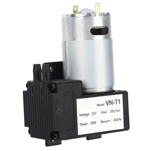 Compact DC 12V Vacuum Pump With 81 KPa Negative Pressure And 10 Liters Per Minute Airflow, VN-T1 model with easy install electric drive
