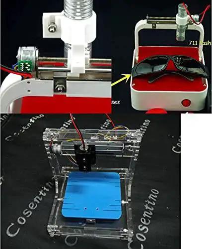 Compact DC 5V 9V 12V two phase four wire stepper motor linear rail kit with 90mm stroke stage, ideal for DIY laser engravers.