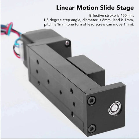 28 Stepper Motor Mini Linear Rail Slide Actuator, 50mm Stroke, X Y Z Stage with T Screw Rod, DIY CNC Router Parts, black metal design