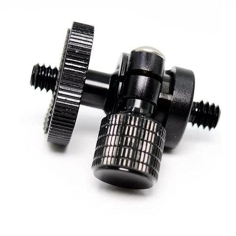 Compact Mini Ball Head Tripod Mount With One Quarter Inch Screw Connector for Cameras and DSLRs, black aluminum, close up view