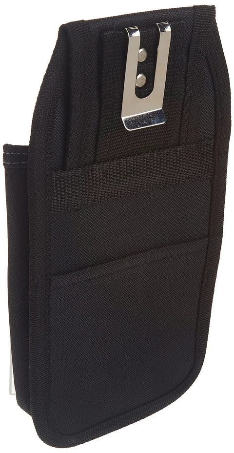 Compact Mini Organizer Pocket Attachment For Tool Belts With Durable 600D Polyester Construction, black, side view