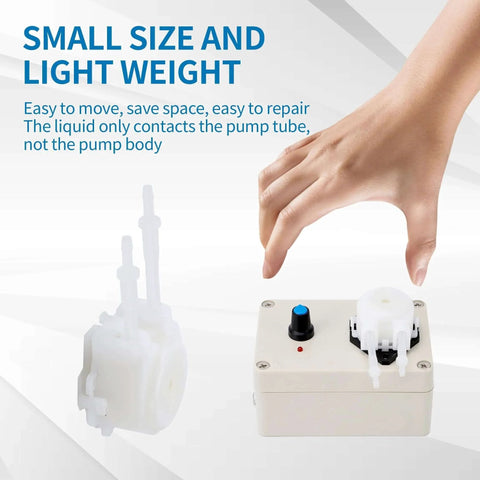 Small size Peristaltic Pump,Peristaltic Liquid Pump 10ml -250ml/min Adjustable Flowing Peristaltic Dosing Pump with hand for scale