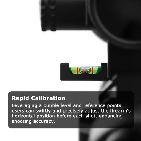One Slot Picatinny Rail Level Bubble For Cant Correction And Steady Hits mounted on a tactical scope for hunting and shooting precision.