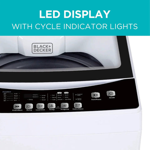 Compact Portable Washer For Home Use With 2.0 Cu Ft Capacity And 6 Wash Cycles Stainless Steel Tub LED Display Ideal For Apartments