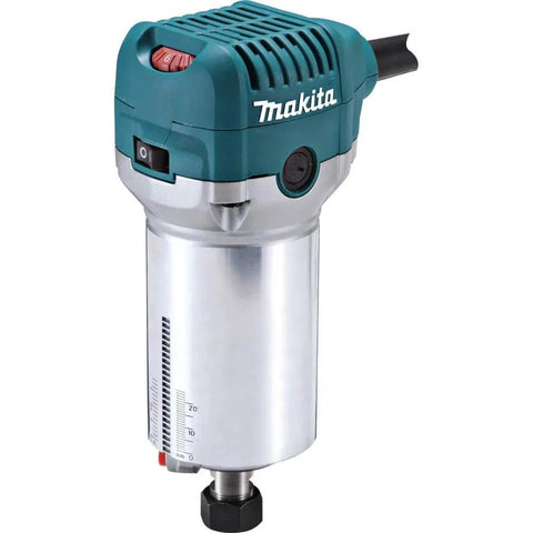 Compact Router With Variable Speed 10,000 To 30,000 RPM And Rack And Pinion Depth Adjustment for precise edges, front view
