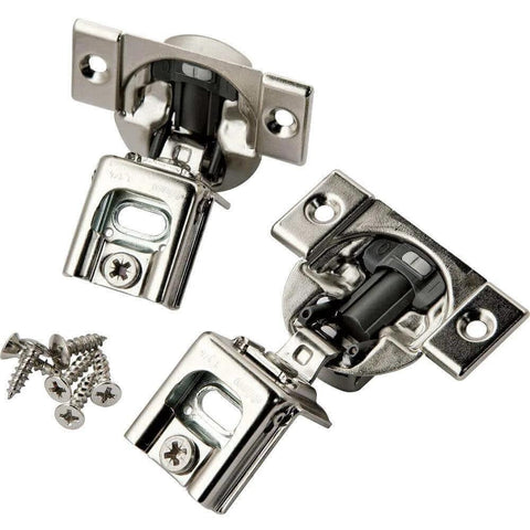 ✝️ 1-Pack 1-1/4" Compact Soft-Close Overlay Hinge with screws, metal cabinet hardware for smooth door installation