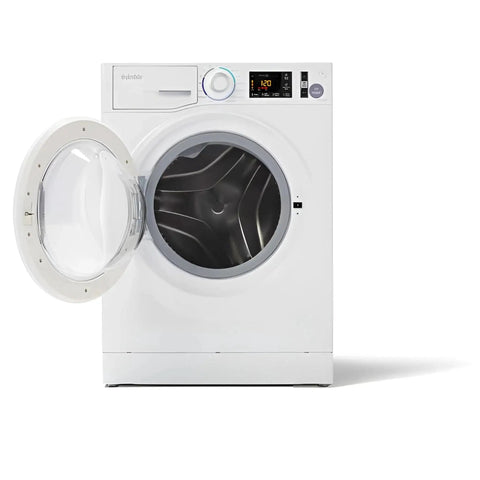 Compact Stacked Washer And Dryer Bundle With Vent Kit And SK03 Stack Kit For RVs Apartments And Tiny Homes Includes Starter Laundry Powder And Freight Delivery For Quiet Reliable Laundry In Small Spaces, front view with open door