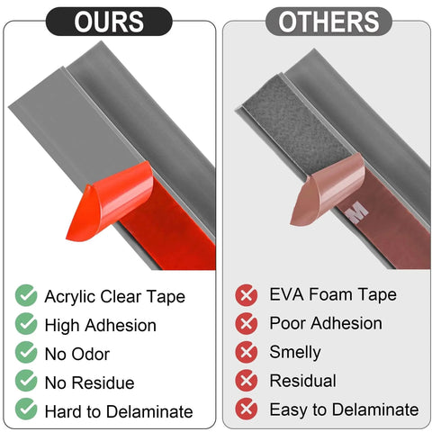 Comparison of adhesive quality on 10Ft Carpet Floor Transition Strip, Self Adhesive Edging Trim, Floor Divider Strip, PVC Threshold Cover