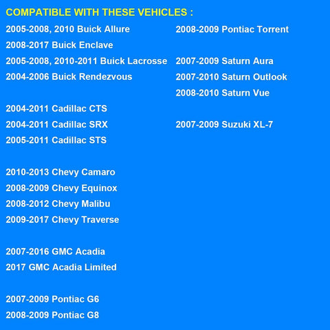Coolant temperature sensor (ECT) for GM vehicles; Buick, Cadillac, Chevy, GMC, Saturn models listed.