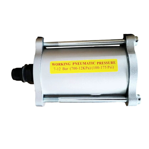 Front view of a compressed air motor for pneumatic hydraulic pumps, housing with stud, showing pressure specs label
