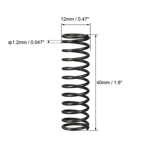 Compression Spring Set 1.2mm Wire Diameter 12mm Outer Diameter 40mm Free Length Steel Coil Spring With Black Finish