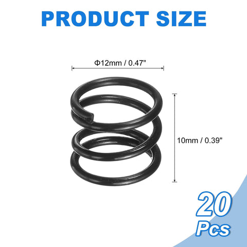 Image of 20 Pack Compression Springs 12mm Outer Diameter 1.2mm Wire Size 10mm Free Length Spring Steel Construction Highly Elastic And Durable
