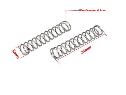 Metal Compression Spring 0.5Mm Wire Diameter 5Mm Outer Diameter 25Mm Length Silver Tone Nickel Plated 100 Pack For Small Mechanical Projects Do It Yourself Repairs