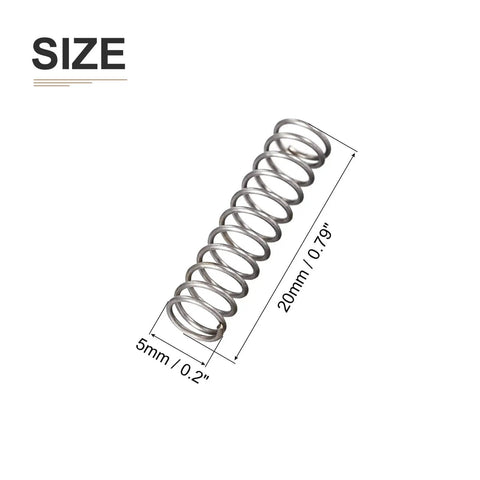 Compression Spring 0.5mm Wire Diameter, 5x20mm Outer Diameter, Gray, 10 Pack, Spring Steel, Built For Small Gears And DIY Projects