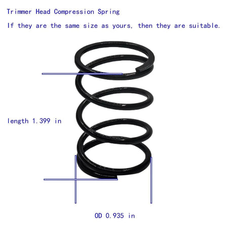 Compression Spring Replacement For EGO 3660582001 Fits ST Series Trimmer Heads, side view showing dimensions 1.399 in length, 0.935 in OD