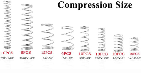 200 Piece Compression and Extension Spring Kit With Plastic Storage Box, 20 Sizes of Small Metal Coil Springs