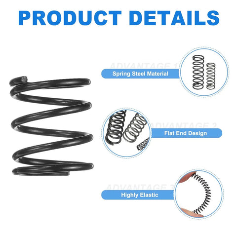 Product image showing 30 Pack Compression Springs 13Mm OD, 1.2Mm Wire Size, 15Mm Free Length, Spring Steel Construction, black finish