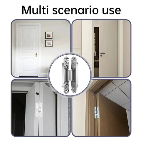 4 Pack 7 Inch Hidden Door Hinges Concealed Zinc Alloy With 180 Degree Swing 3 Way Adjustable Silent Butt Hinge for DIY Installation