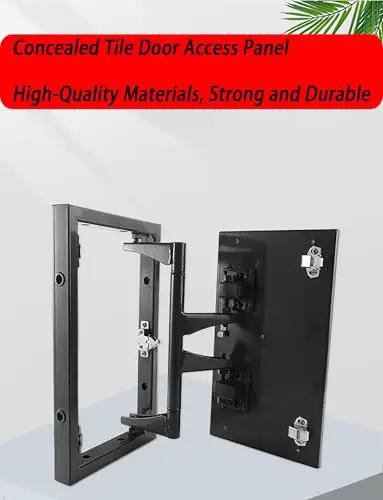 Industrial grade concealed pivot hinge kit for tile, marble, stone wall doors, shown in open position with frame components.