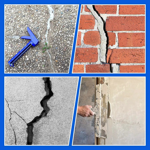 Set of concrete and brick gaps needing Foam Backer Rod For Concrete Gaps And Joints, 33 Feet Long, Half Inch Diameter.