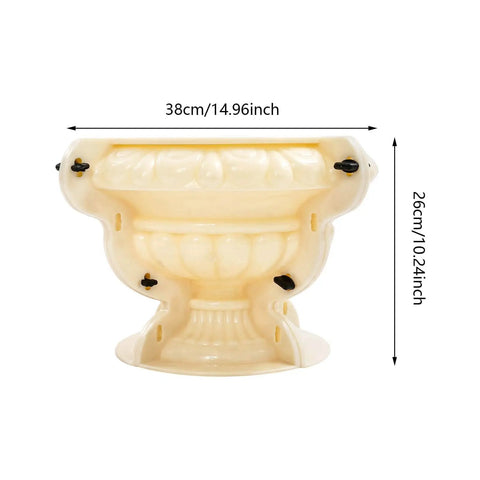 Large Concrete Planter Mold For DIY Garden Projects Durable ABS Plastic Urn Pedestal Mold 14.96 By 10.24 Inches Beige Color